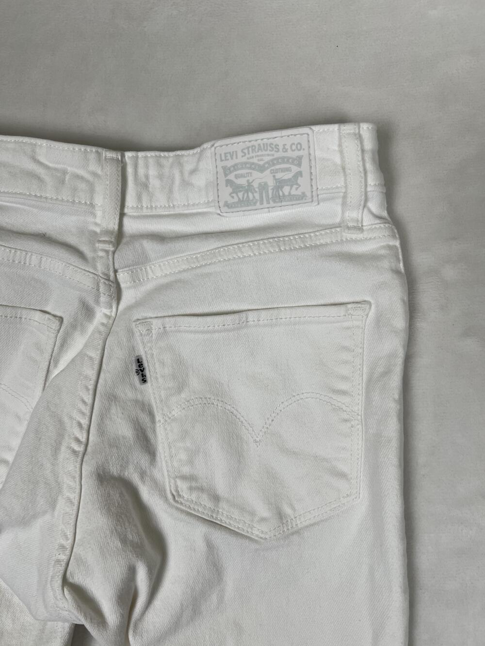 Levi's 721 High Rise Skinny Jeans Womens 27x30 White Light Wash Stretch Denim - Picture 9 of 10